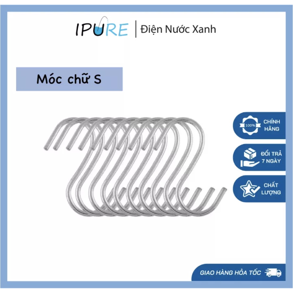 Móc treo chữ S  100% inox không gỉ có nhiều kích thước  - DNX IPURE