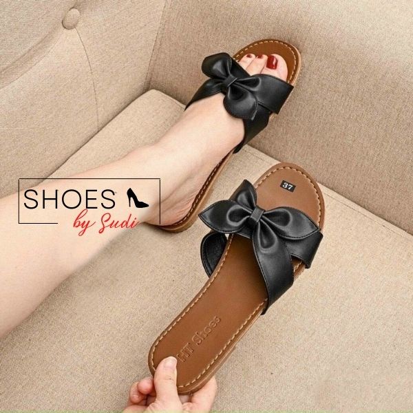 Lê nữ quai nơ chéo đủ màu đơn giản thời trang cho nữ mỏng nhẹ dép đi trong nhà , du lịch SUDI - SD025_AJA