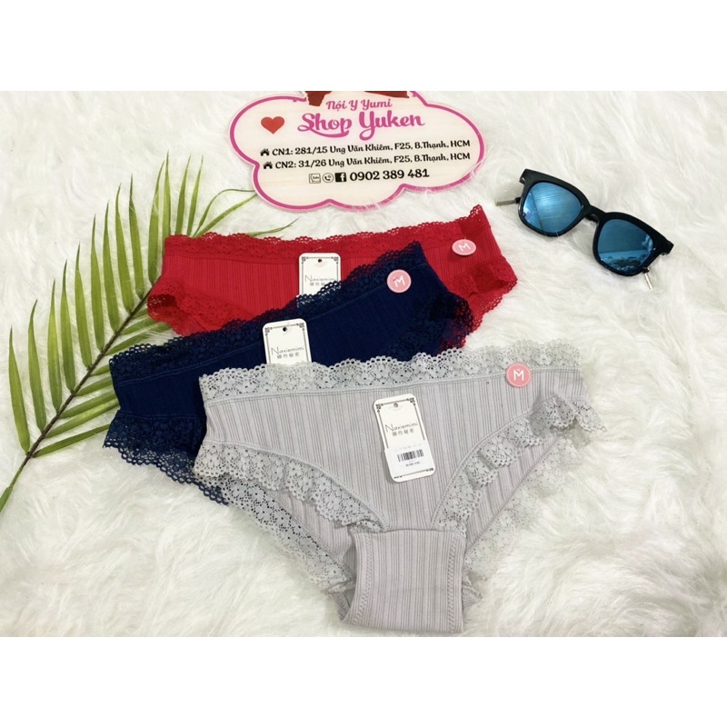 Quần Lót nư, quần lót cotton nư Maxiemimi Cotton phối ren cao cấp