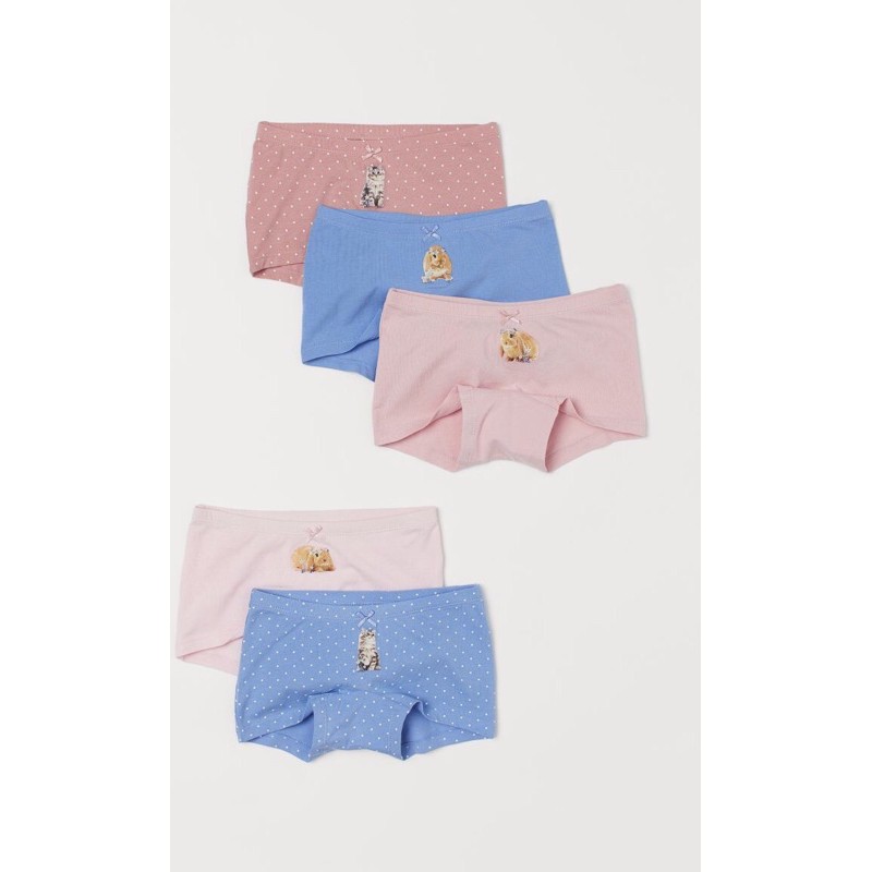 Set 5 quần chip đùi nhiều màu xinh xắn cho bé săn UK sz 6-8y