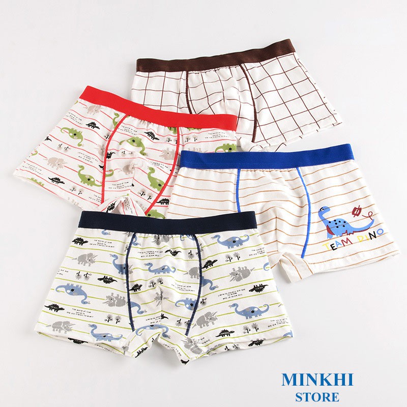 Quần sịp bé trai - Set 6 quần boxer phong cách hàn quốc MINKHI 136005.S6