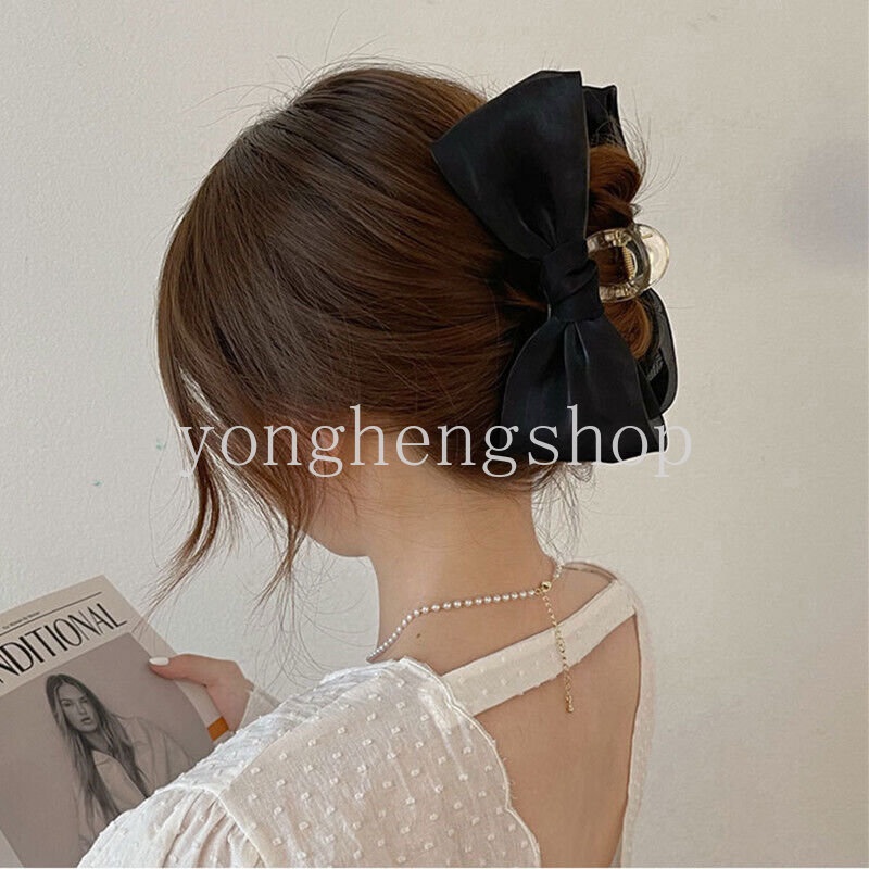 Kẹp Tóc Nơ Lưới Lấp Lánh Thời Trang Cho Nữ