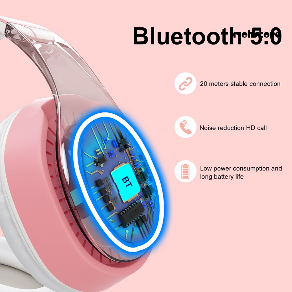 Tai Nghe Bluetooth 5.0 Không Dây Có Đèn Led Chất Lượng Cao