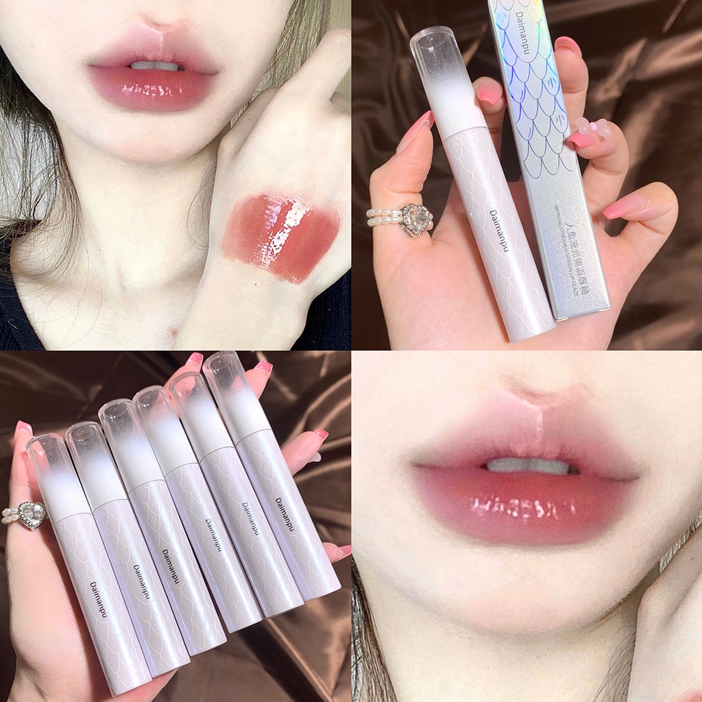 Son Bóng Daimanpu Dưỡng Ẩm Lâu Trôi Thiết Kế Vỏ Son Hình Đuôi Nàng Tiên Cá