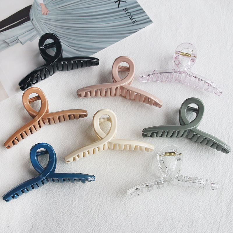 Kẹp tóc bằng nhựa acrylic kiểu dáng đơn giản phong cách Hàn Quốc thời trang thanh lịch cho nữ