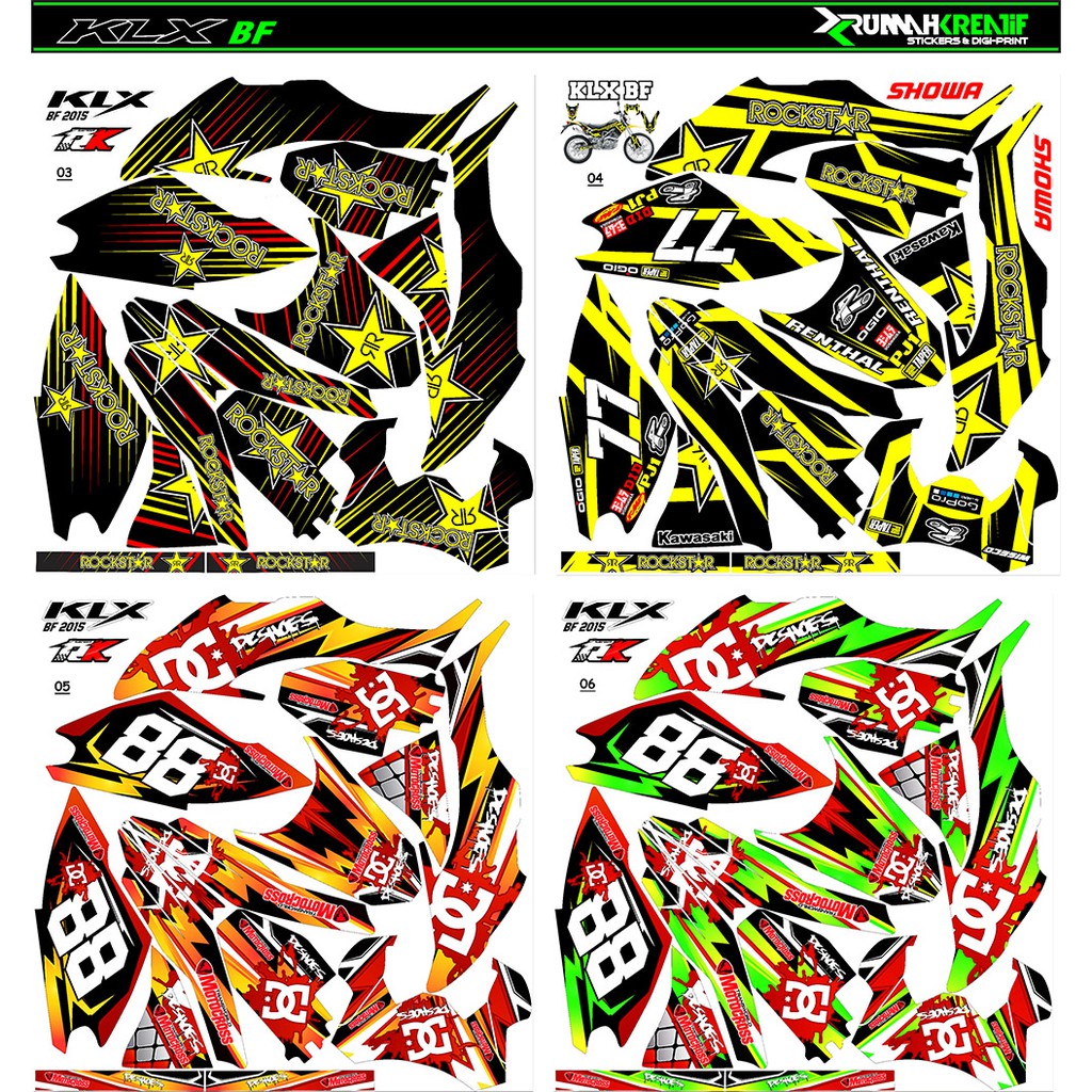 Decal Dán Trang Trí Xe Kawasaki Klx Bf Fullbody 150 & Klx G 150 Rk-01