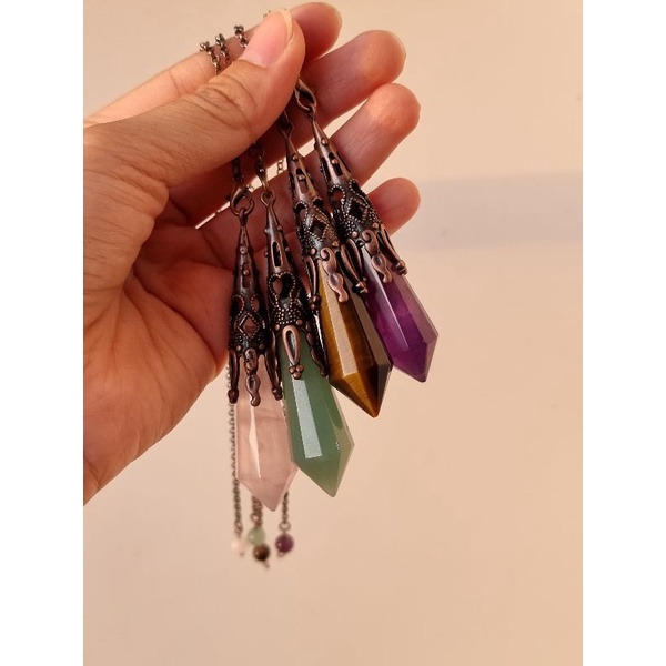 Con lắc cảm xạ đá thach anh, dùng trong Tarot, cảm xạ học, Reiki, phong thủy, đo năng lượng, chỉ số bovis