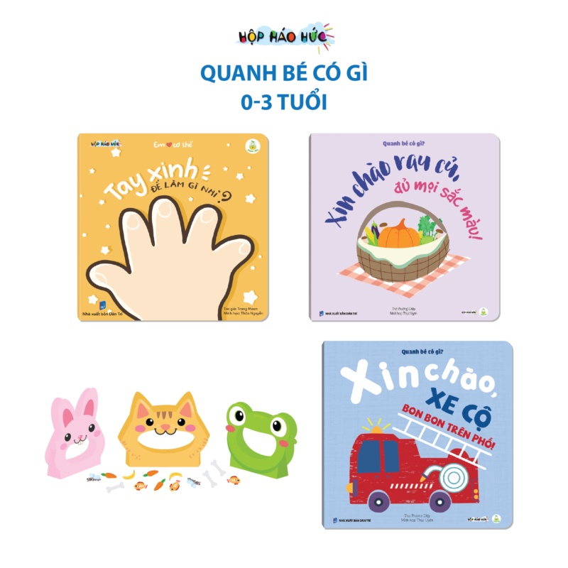 Hộp Háo Hức THẾ GIỚI QUANH BÉ 0-3 tuổi: Combo 3 sách và Trò chơi Giờ ăn đến rồi