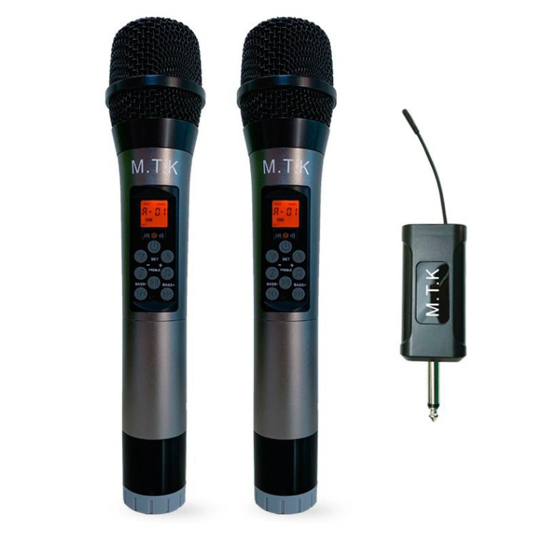 Micro không dây MTK 1 chuyên hát karaoke gia đình, micro oto, thu âm livestream, tùy chỉnh Bass,Treble trên thân mic