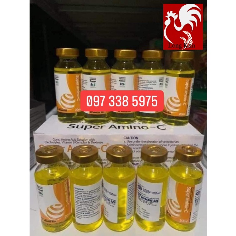 Vitamin nuôi gà SUPER AMINO-C 20ml Bổ gà đá, Chích bồi dưỡng thú cưng, gà đá, chó, mèo. nuôi gà đá