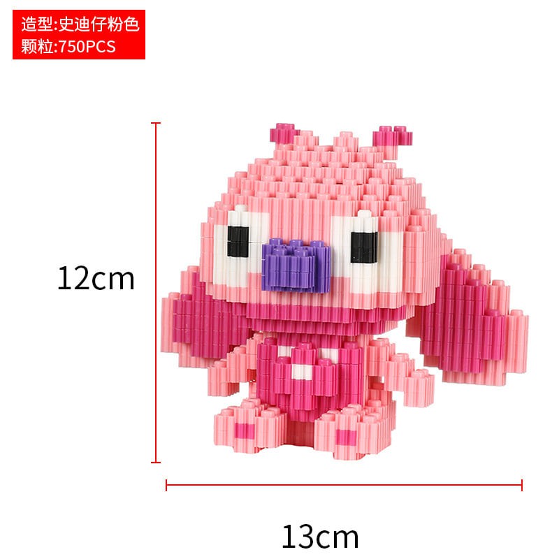 Mô Hình Lắp Ráp Lego 3D Stitch & Angel 3D - size M (size M 13cm x 12cm)