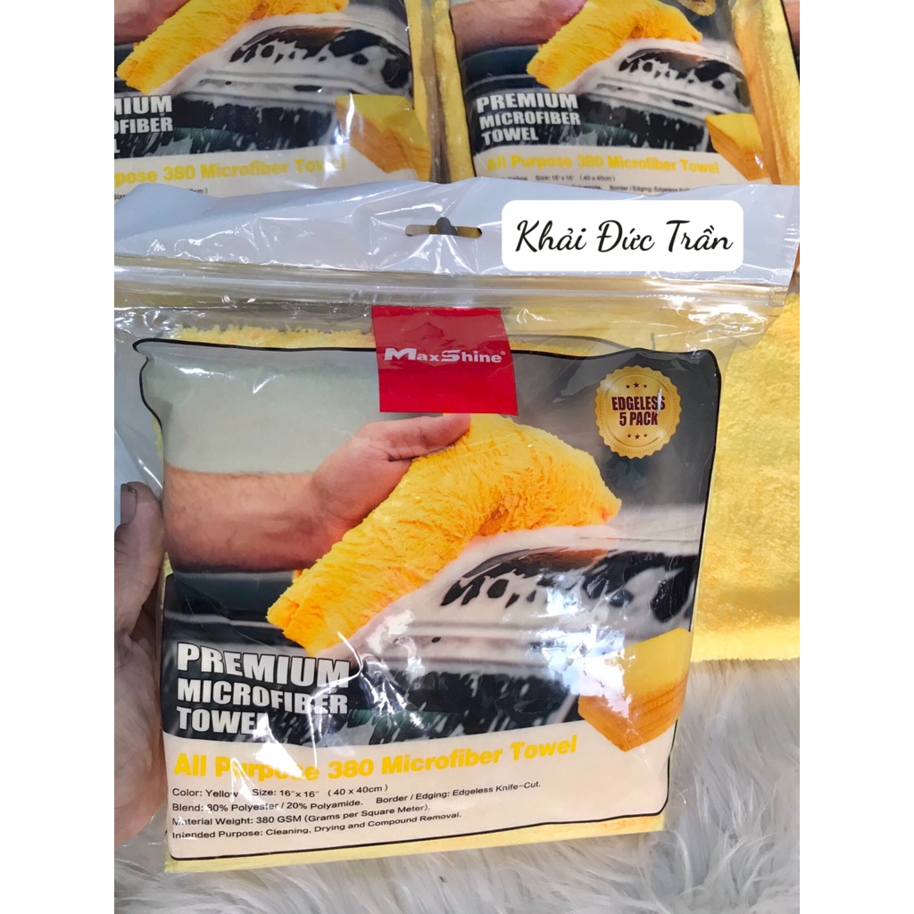 KHĂN LAU ĐA DỤNG CAO CẤP: LAU WAX, SƠN, NỘI THẤT KHÔNG VIỀN MICROFIBER MAXSHINE BẢO VỆ SƠN  40CM X 40CM