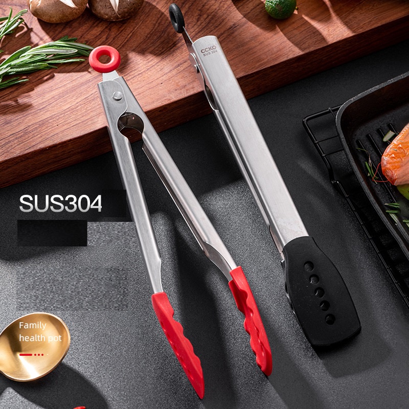 Kẹp thực phẩm CCKO thương hiệu Đức chất liệu inox, đầu silicone cao cấp chịu nhiệt