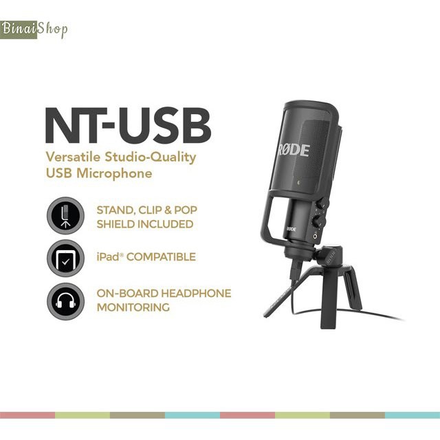 Rode NT-USB/ NT-USB + - Micro Livestream Cho Game Thủ, Giáo Viên, Bài Đọc Youtube trên máy tính,điện thoại type C