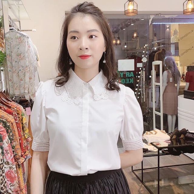 SƠ MI CỔ REN TAY BỒNG