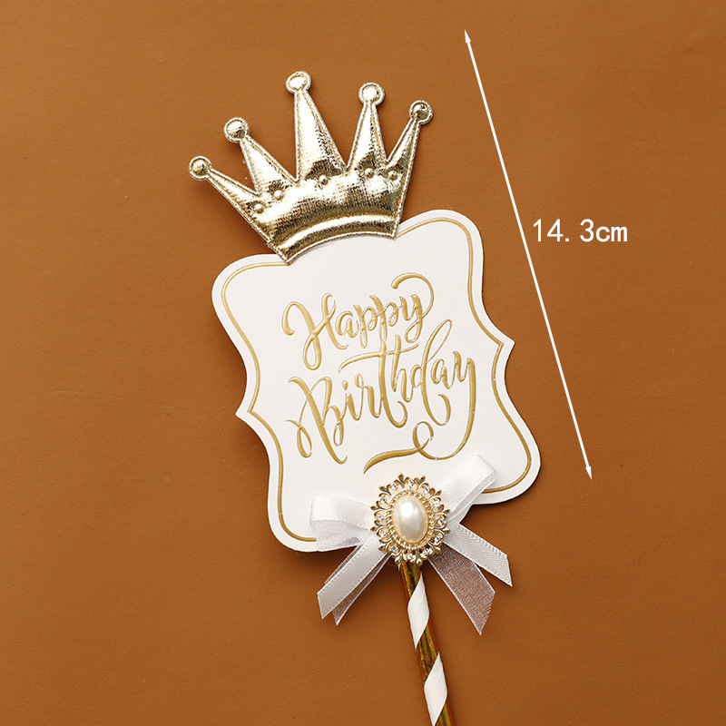Topper Trang Trí Bánh Kem Hình Chữ Happy Birthday Màu Đen