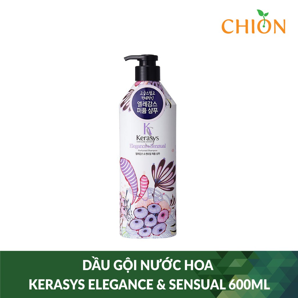 Dầu gội nước hoa phục hồi độ chắc khỏe cho tóc khô xơ, chẻ ngọn KERASYS ELEGANCE & SENSUAL 600ml - Hàn Quốc Chính Hãng