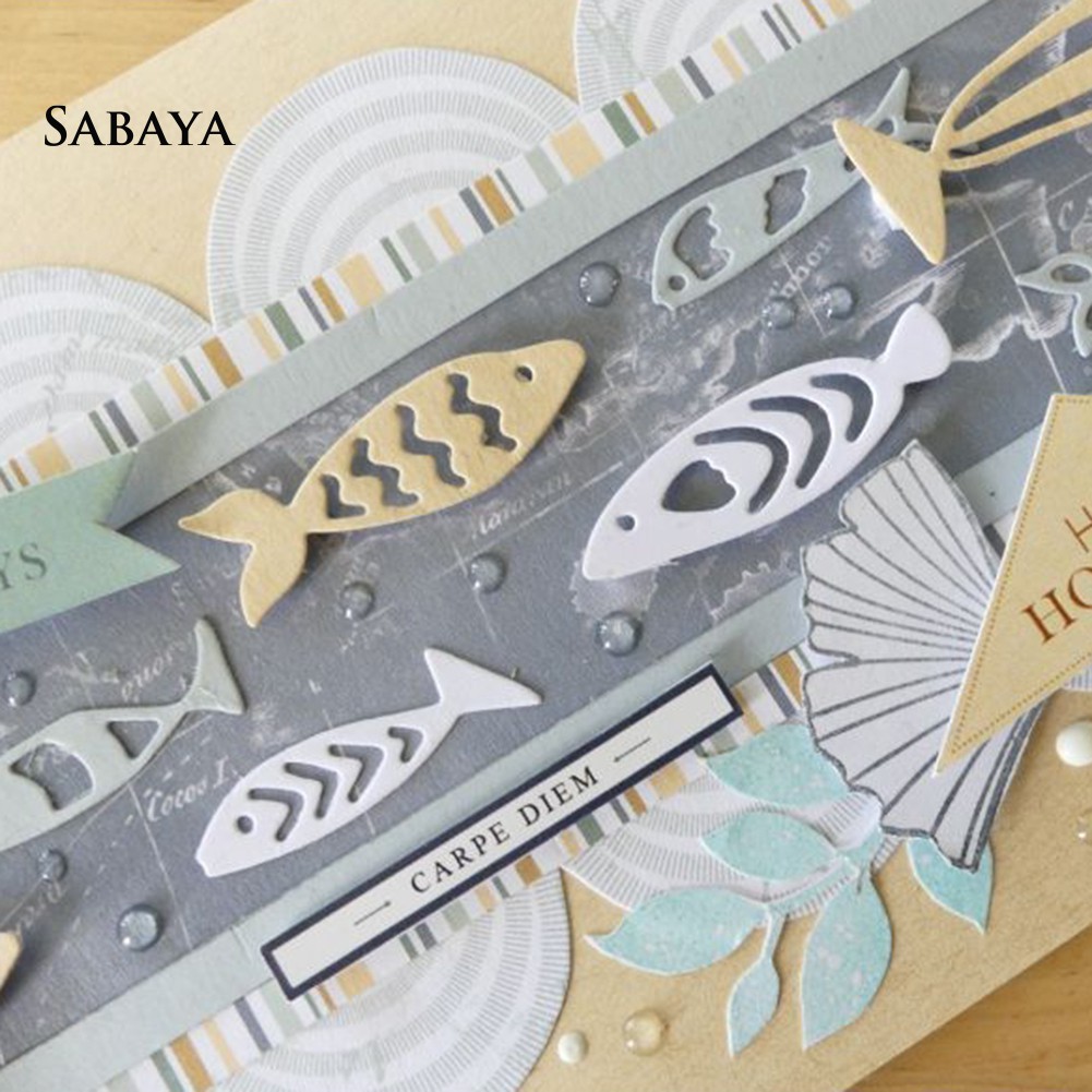 Khuôn cắt giấy bằng kim loại thiết kế cá trang trí sổ lưu niệm