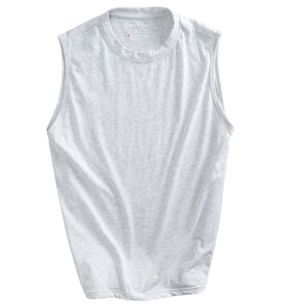 Áo thun nam sát nách SEVEN, áo ba lỗ tập gym form rộng thun cotton