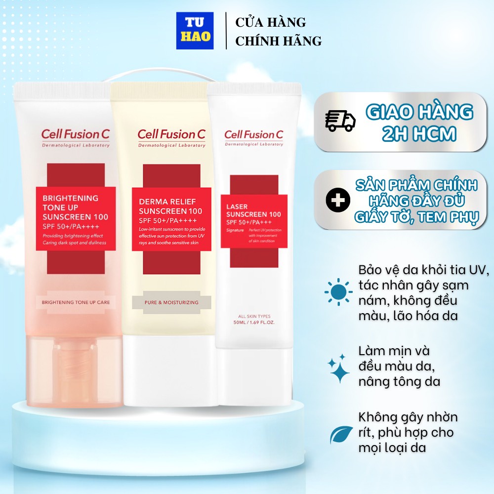 Kem Chống Nắng Nâng Tông Da Cell Fusion C 100 Cellfushion SPF50+/ PA +++ 35ml