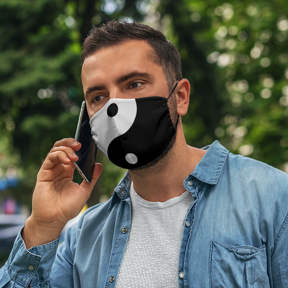 Khẩu Trang Vải Bảo Hộ Bát Quái_888 SoInk Vải Cotton 100%, Kháng Khuẩn, Không Đau Tai, Dễ Thở Dành cho Nam Nữ