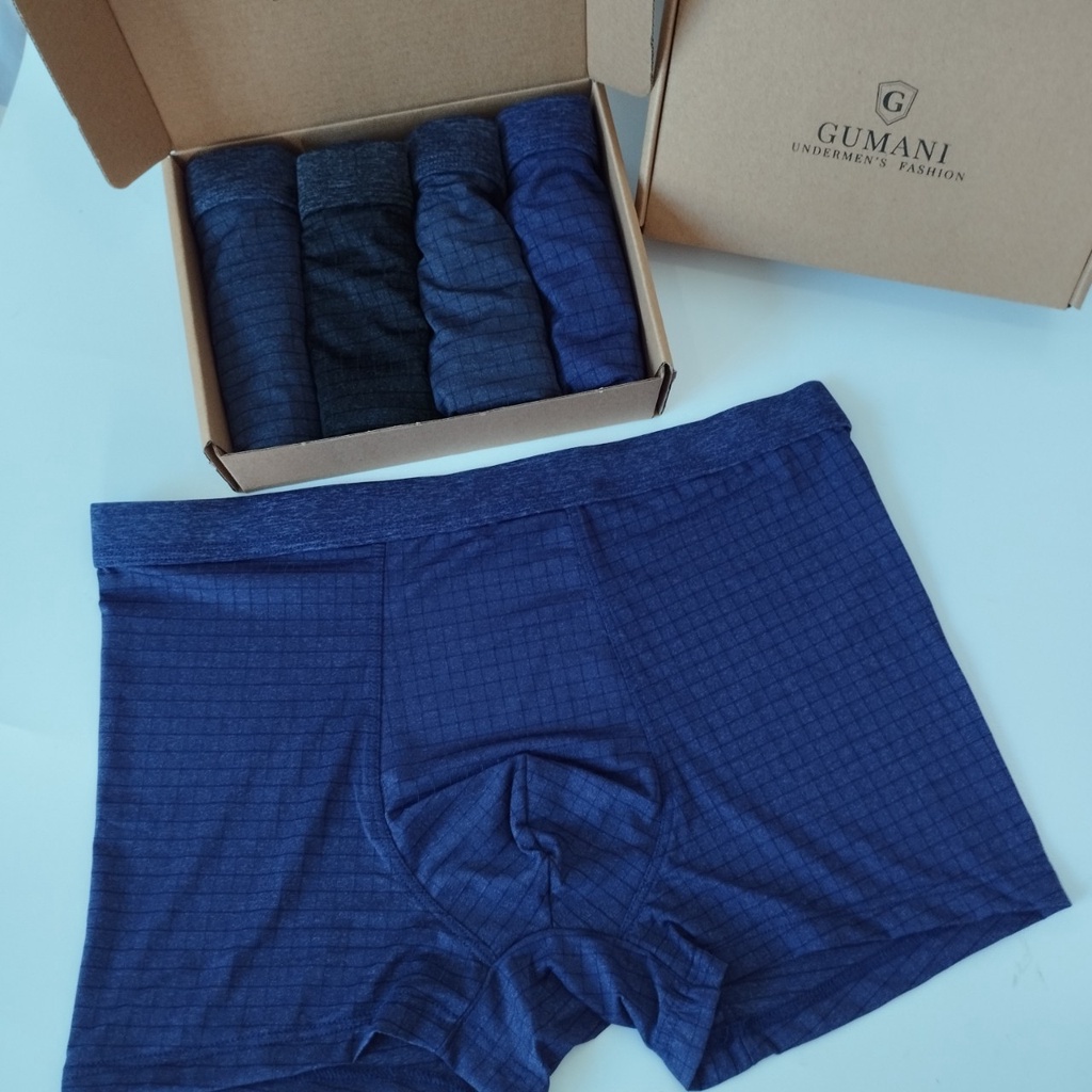 Hộp 4 Quần Sịp Boxer Thun Lạnh GUMANI ,Quần Sịp Xì Đùi Nam Co Giãn 4 Chiều