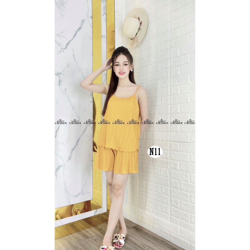 Đồ ngủ 2 dây xếp ly xinh quyến rũ, đồ mặc nhà mát mịn trẻ trung N11 - 1997Closet | BigBuy360 - bigbuy360.vn