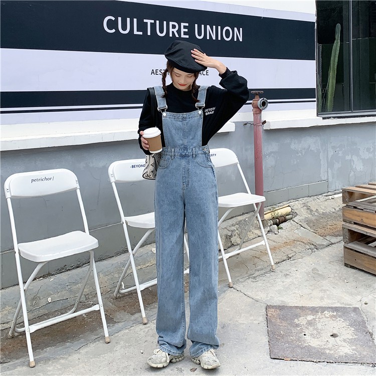 [Mã FADIRECT20 giảm 20K đơn 150K] Quần yếm jean ống suông lưng dây - YQD122