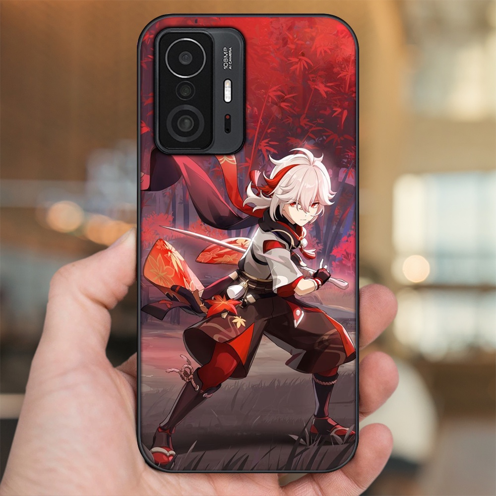 Ốp lưng Xiaomi 11T viền đen in hình Kazuha Genshin Impact