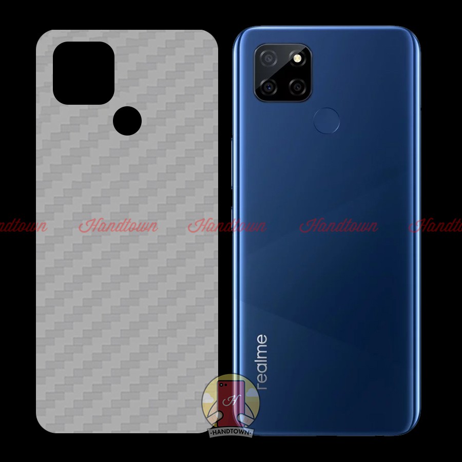 Miếng Dán Lưng Cacbon Realme V3 Không Full Viền Bảo Vệ Mặt Lưng Máy Chống Trầy Xước Bụi Bẩn