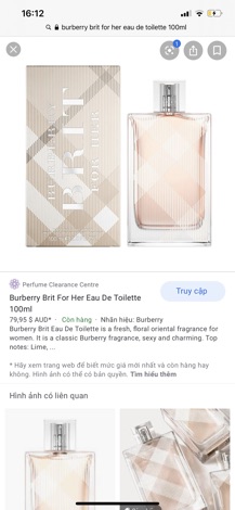 Nước hoa Burberry brit for her 100ml