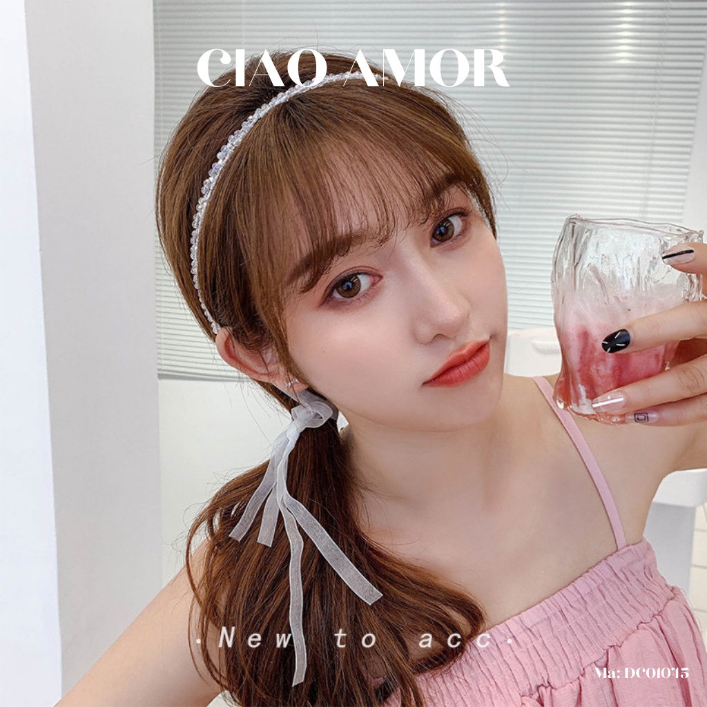 Choker ngọc, Băng đô tóc trước chuỗi ngọc xinh xắn Phụ kiện tóc Ciao Amor - DC01045