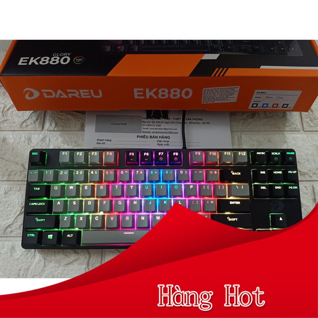 Bàn phím cơ DareU EK880, EK87 Pink White / Black Multi LED