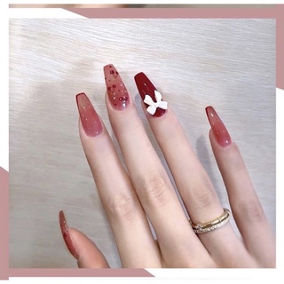Bộ 24 móng gắn nơ xinh yêu + keo