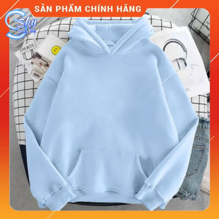 ÁO HOODIE TRƠN NAM NỮ UNISEX  FORM RỘNG, CHẤT NỈ BÔNG DÀY DẶN CAO CẤP