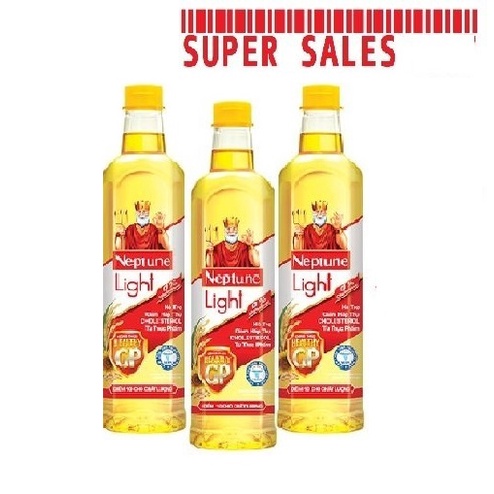 [SenXanh Emart] Combo 3 chai Dầu Ăn Neptune Light 1L date mới nhất