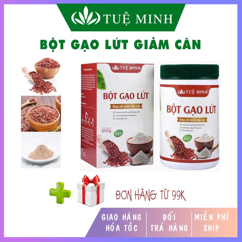 1Kg Bột Gạo Lứt Đỏ Tuệ Minh nguyên chất giúp giảm cân giữ dáng, đẹp da,tốt cho hệ tiêu hóa