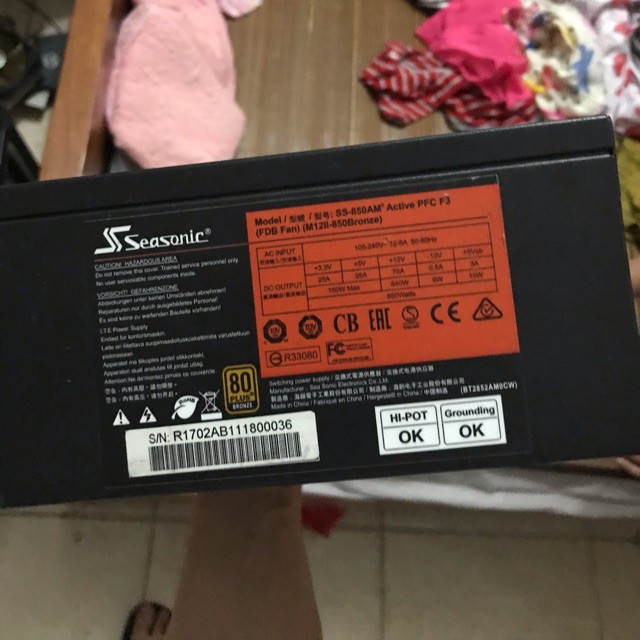 (850w)Nguồn máy tính Seasonic S12II 850 EVO- 80Plus