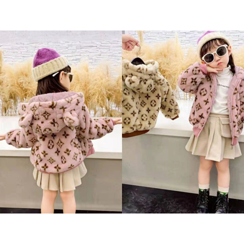 Áo khoác lông thỏ Quảng Châu cao cấp cho bé từ 1 đến 5 tuổi