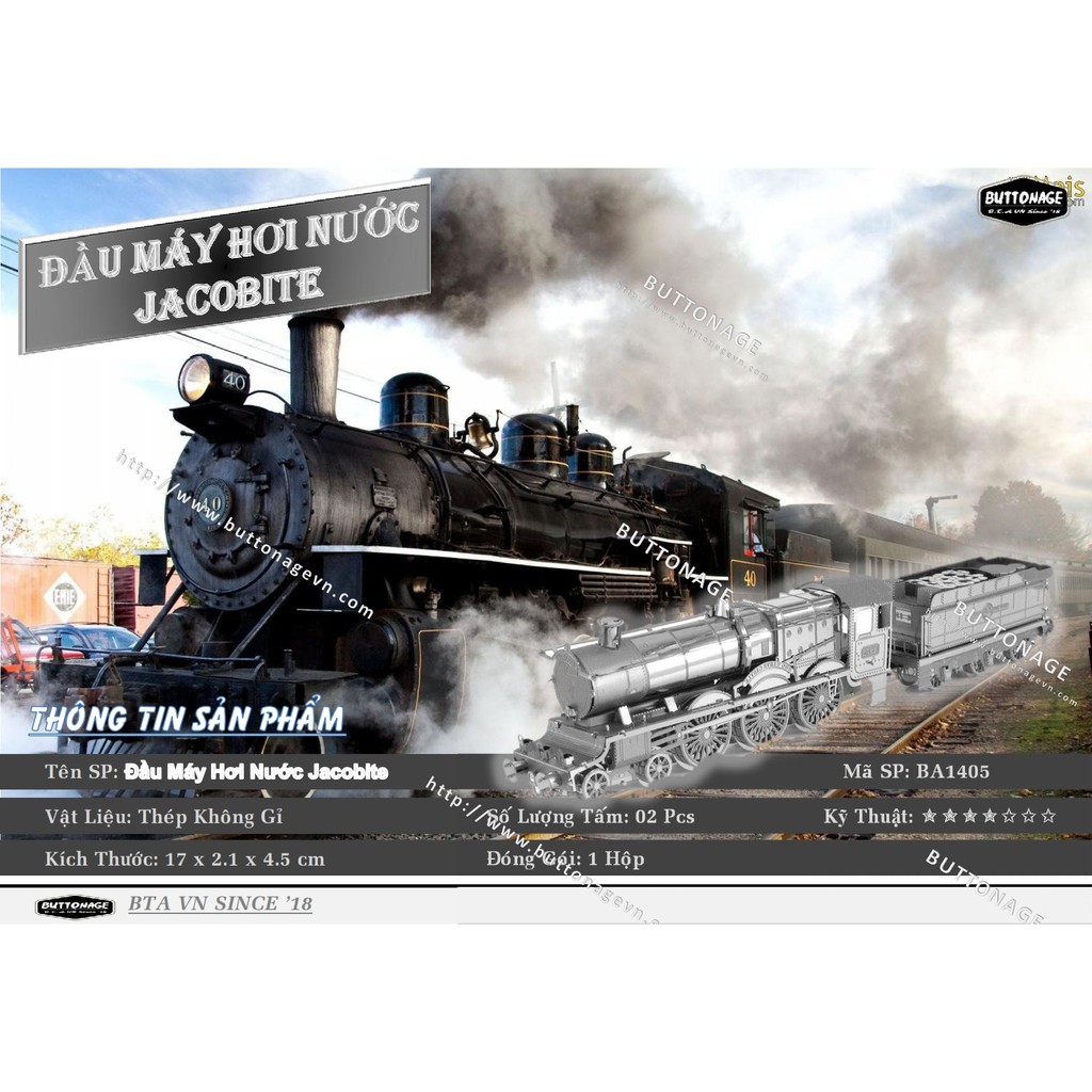 Mô Hình Lắp Ráp 3d Đầu Máy Hơi Nước Jacobite