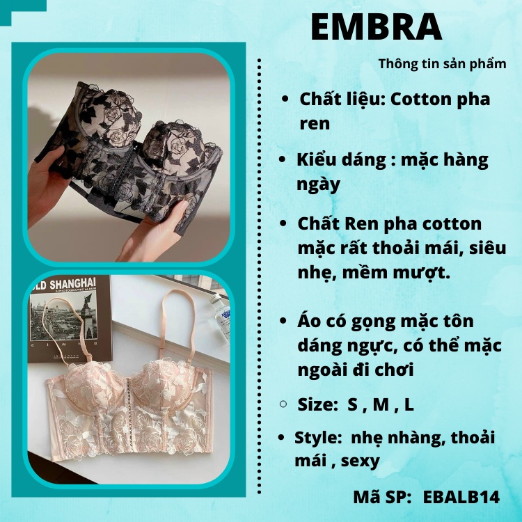 áo Bra lưng cao thêu hoa EBALB14