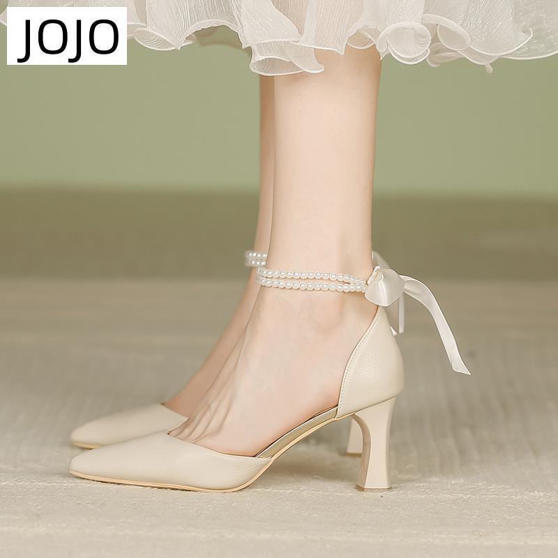 Sandal Cao Gót Mũi Nhọn Thiết Kế Mới Thời Trang Theo Phong Cách Pháp Cho Nữ