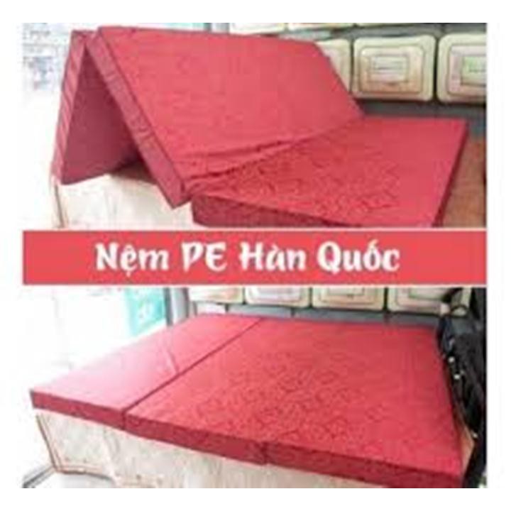 Nệm / Đệm PE Hàn Quốc Gấp 3 (10cm) - Vỏ Gấm : Siêu Rẻ - Đủ Size.