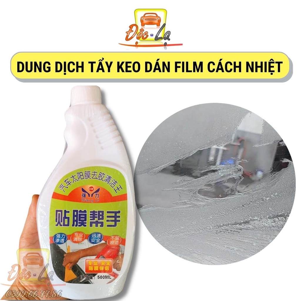 Dung dịch tẩy keo dán Film cách nhiệt cũ cho xe ô tô - dung tích 500ml - kèm vòi xịt và gạt nhựa