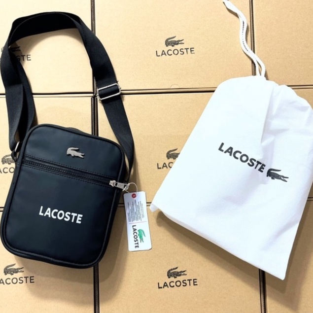 TÚI CHÉO NAM LACOSTE CROSSMETAL CAO CẤP.• Chất Liệu Si Da Mềm Mại Chống Nước • Hàng Chuẩn Xịn ,logo Sắt