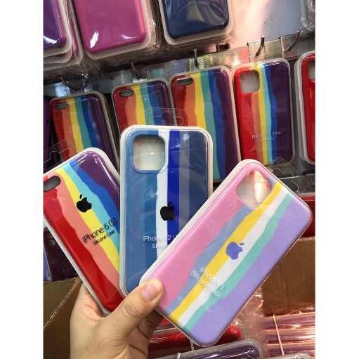 iPhone Casing For iPhone 12 mini 12 Pro Max 11 11 Pro 11 Pro Max Xs Max Xr X 8 7 + 6 + 6s + 6 + Warna Pelangi Polos