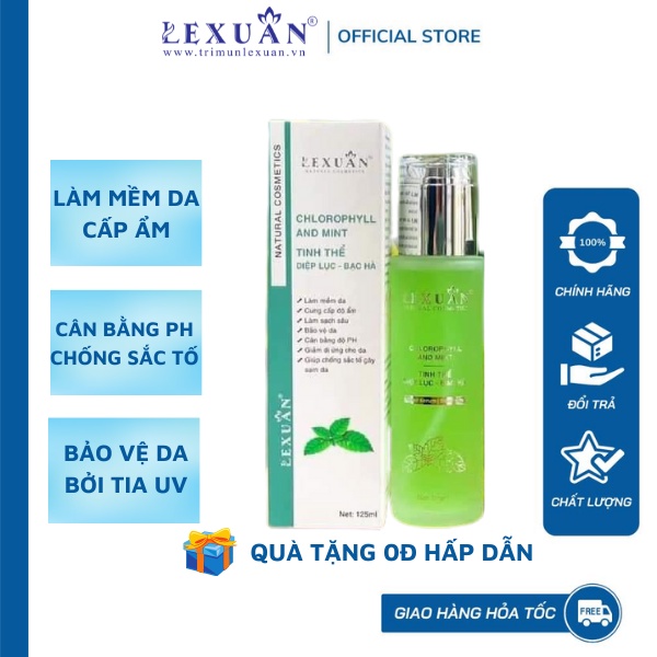 Toner tinh thể diệp lục bạc hà Lê Xuân Cosmetic - Giúp da tươi tắn, mịn màng, hồng hào và làm mờ các đốm sạm đen trên da