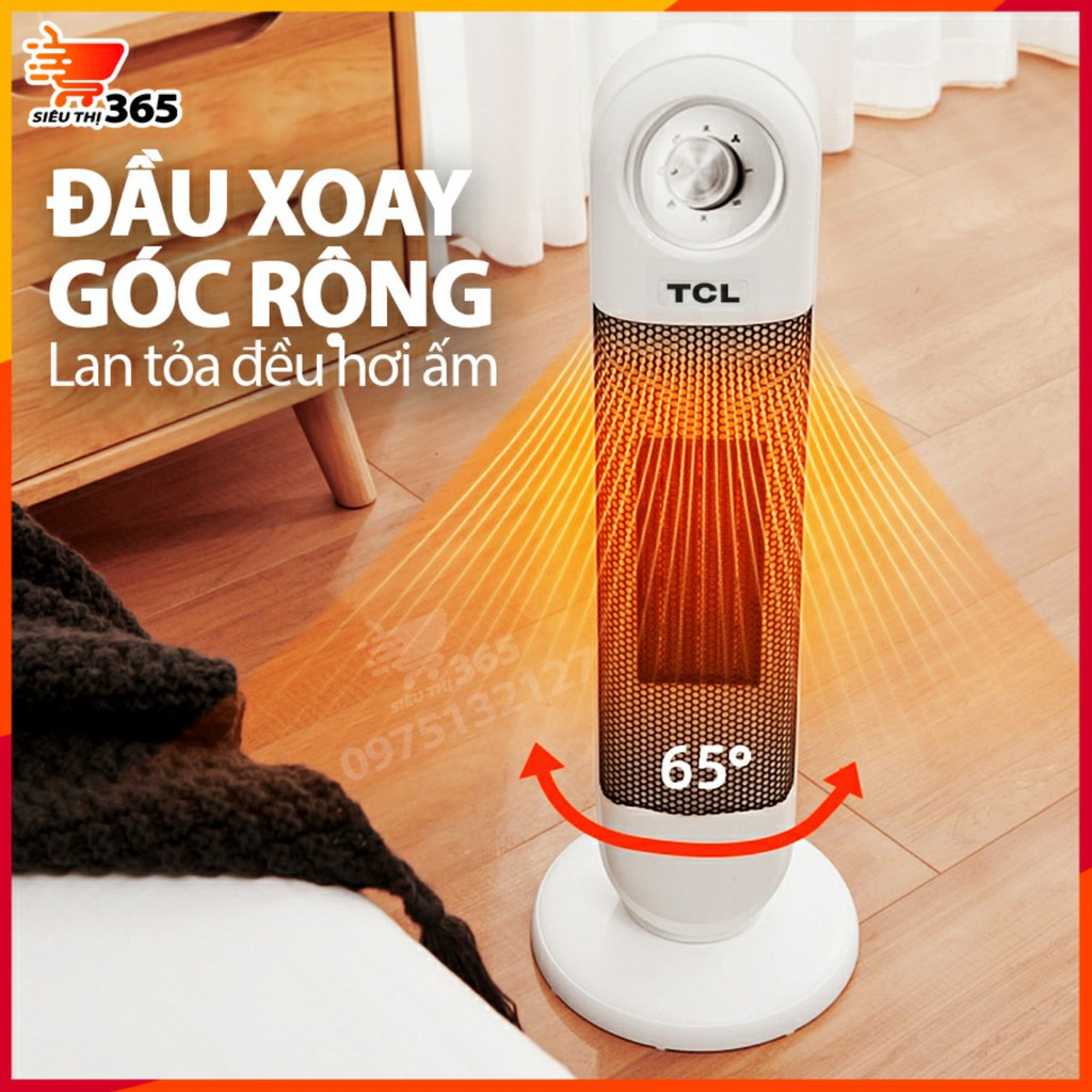 Quạt sưởi gốm TCL dáng đứng cao cấp - Thông minh - Ấm áp - An toàn - Đầu xoay góc rộng đa năng - SIÊU THỊ 365 - QS02