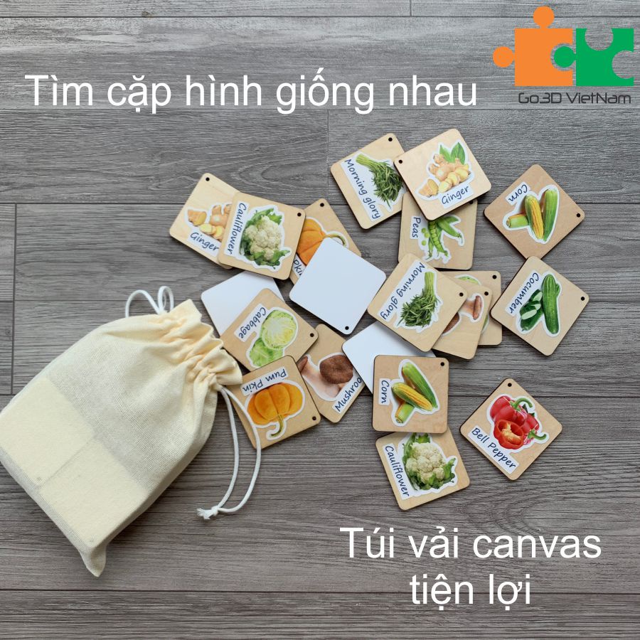 Tìm cặp hình giống nhau các loại rau củ