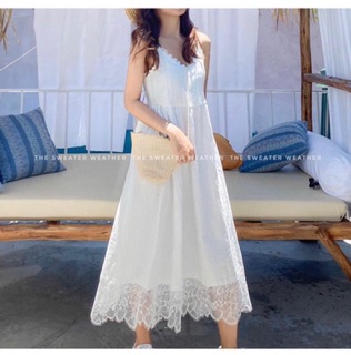 Đầm maxi hai dây viền ren🌊
